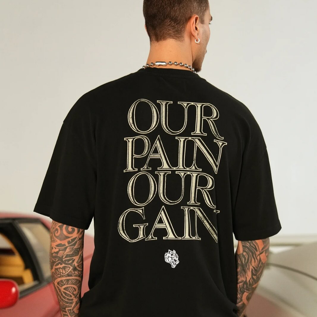 CAMISETA OVERSIZED - OUR PAIN OUR GAIN